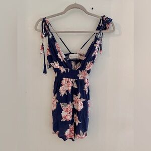 Navy Floral Romper